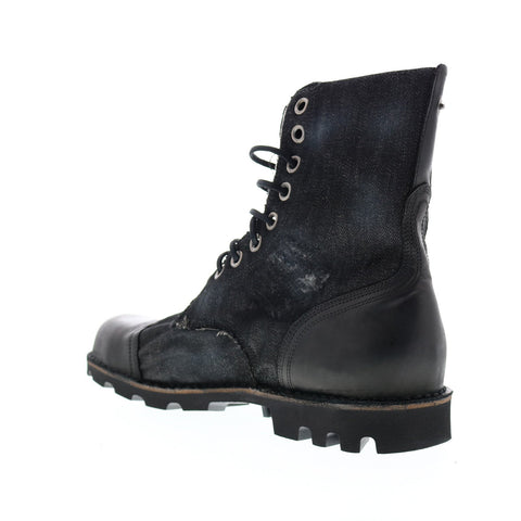 Diesel Hardkor Steel Mens Black Canvas Lace Up Casual Dress Boots