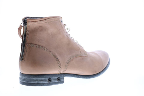 Diesel Boa Vista Chron Zip Mens Beige Leather Lace Up Casual Dress Boots
