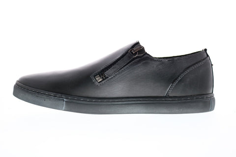 Diesel Gun-Tel D-Icon Mens Black Leather Lifestyle Zipper Sneakers Shoes