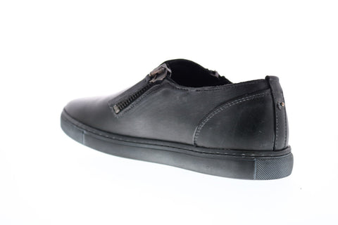 Diesel Gun-Tel D-Icon Mens Black Leather Lifestyle Zipper Sneakers Shoes