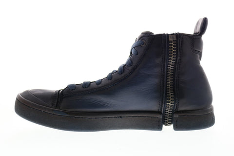 Diesel Zip-Round S-Nentish Mens Blue Leather Lifestyle Sneakers Shoes