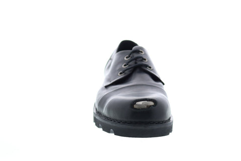 Diesel Hardkor Steel Low Mens Black Leather Cap Toe Oxfords & Lace Ups Shoes