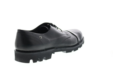 Diesel Hardkor Steel Low Mens Black Leather Cap Toe Oxfords & Lace Ups Shoes