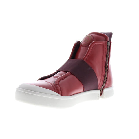 Diesel Zip-Round S-Nentish Strap Mens Red Leather Lifestyle Sneakers Shoes