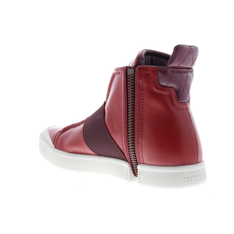 Diesel Zip-Round S-Nentish Strap Mens Red Leather Lifestyle Sneakers Shoes