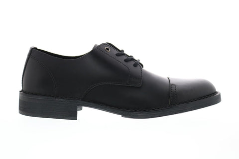 Diesel Dopper D-Pit Low Mens Black Leather Cap Toe Oxfords & Lace Ups Shoes