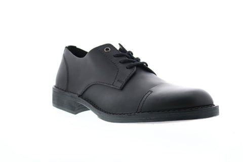 Diesel Dopper D-Pit Low Mens Black Leather Cap Toe Oxfords & Lace Ups Shoes