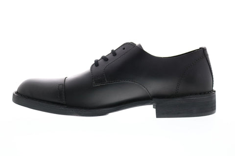Diesel Dopper D-Pit Low Mens Black Leather Cap Toe Oxfords & Lace Ups Shoes