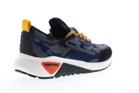 Diesel Skb S-Kby Mens Blue Canvas Casual Lace Up Fashion Sneakers Shoes