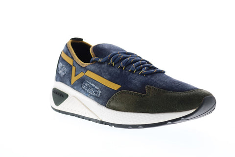 Diesel Skb S-Kby Mens Blue Canvas Lace Up Lifestyle Sneakers Shoes