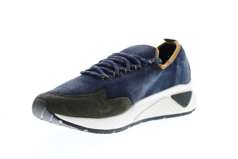 Diesel Skb S-Kby Mens Blue Canvas Lace Up Lifestyle Sneakers Shoes