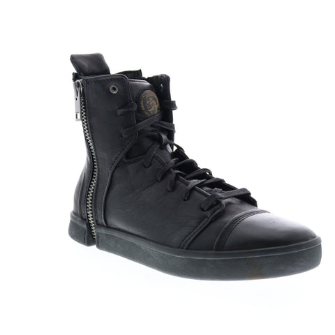 Diesel Zip-Round S-Nentish Hbd Mens Black Leather Lifestyle Sneakers Shoes