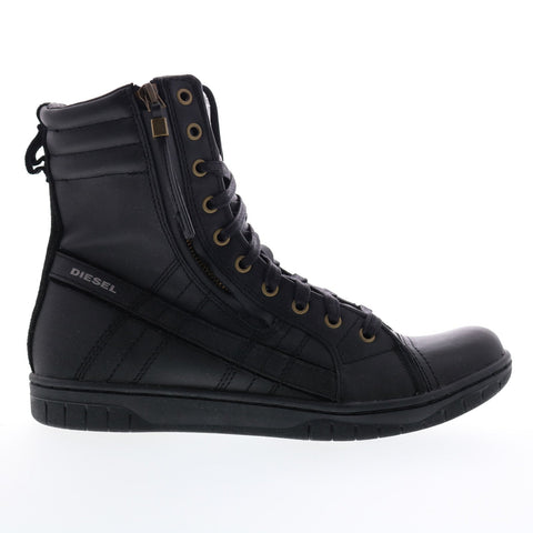 Diesel Tatradium D-Valadium Mens Black Leather Casual Fashion Sneakers Shoes