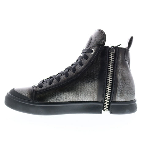 Diesel Zip-Round S-Nentish Mens Black Patent Leather Lifestyle Sneakers Shoes