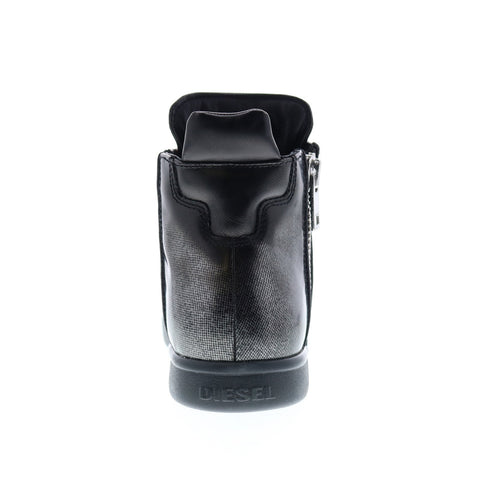 Diesel Zip-Round S-Nentish Mens Black Patent Leather Lifestyle Sneakers Shoes