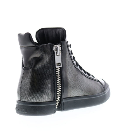 Diesel Zip-Round S-Nentish Mens Black Patent Leather Lifestyle Sneakers Shoes