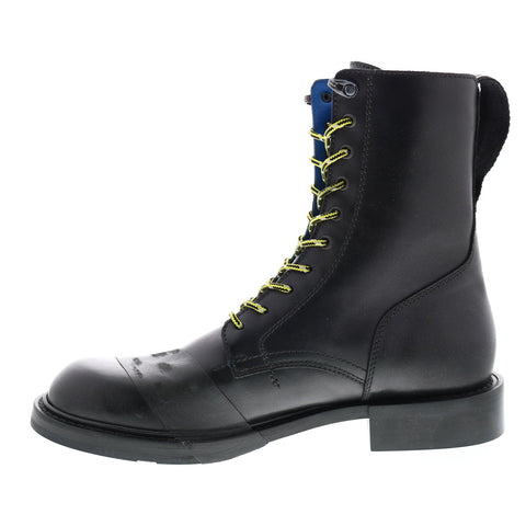Diesel D-Jack Cb Y01709-P1637-T8013 Mens Black Leather Lace Up Boots