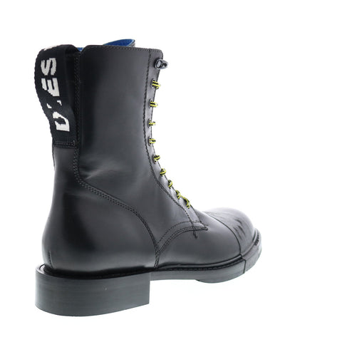 Diesel D-Jack Cb Y01709-P1637-T8013 Mens Black Leather Lace Up Boots