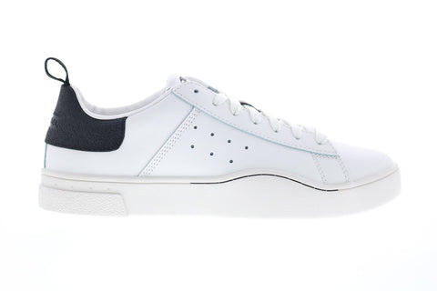 Diesel S-Clever Low Mens White Leather Lace Up Lifestyle Sneakers Shoes