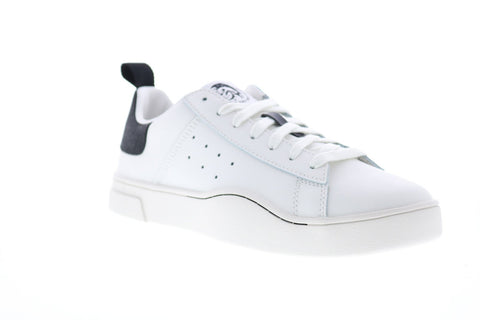 Diesel S-Clever Low Mens White Leather Lace Up Lifestyle Sneakers Shoes
