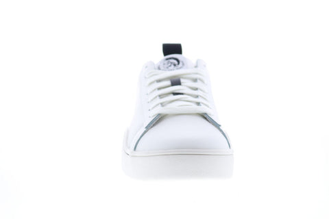 Diesel S-Clever Low Mens White Leather Lace Up Lifestyle Sneakers Shoes
