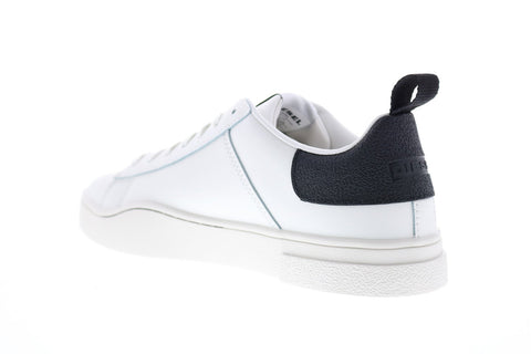 Diesel S-Clever Low Mens White Leather Lace Up Lifestyle Sneakers Shoes