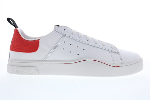 Diesel Clever S-Clever Low Mens White Leather Casual Fashion Sneakers Shoes