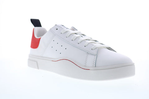 Diesel Clever S-Clever Low Mens White Leather Casual Fashion Sneakers Shoes