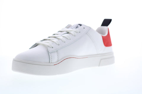 Diesel Clever S-Clever Low Mens White Leather Casual Fashion Sneakers Shoes