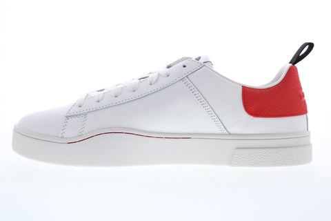Diesel Clever S-Clever Low Mens White Leather Casual Fashion Sneakers Shoes