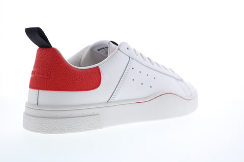 Diesel Clever S-Clever Low Mens White Leather Casual Fashion Sneakers Shoes