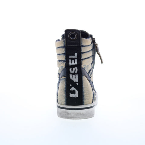 Diesel D-Velows Mid Lace Mens Blue Canvas Casual Fashion Sneakers Shoes