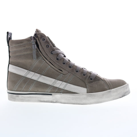 Diesel D-Velows Mid Lace Mens Gray Suede Lace Up Lifestyle Sneakers Shoes