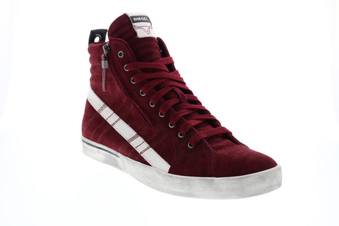 Diesel D-Velows Mid Lace Mens Red Leather Lifestyle Sneakers Shoes
