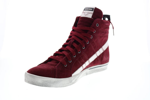 Diesel D-Velows Mid Lace Mens Red Leather Lifestyle Sneakers Shoes