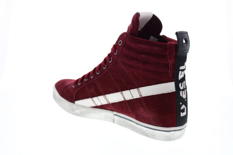 Diesel D-Velows Mid Lace Mens Red Leather Lifestyle Sneakers Shoes