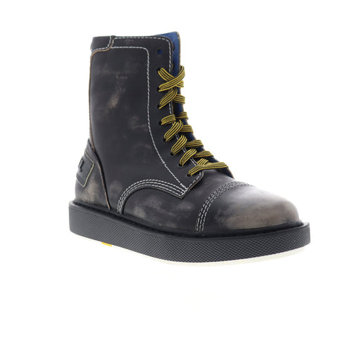 Diesel D-Cage DBB Y01775-P0134-T8013 Mens Black Leather Casual Dress Boots Shoes