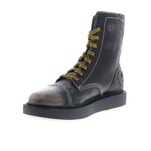 Diesel D-Cage DBB Y01775-P0134-T8013 Mens Black Leather Casual Dress Boots Shoes