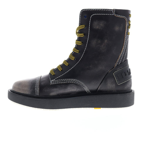 Diesel D-Cage DBB Y01775-P0134-T8013 Mens Black Leather Casual Dress Boots Shoes