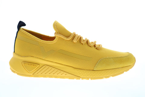 Diesel S-Kby Stripe Mens Yellow Canvas Lace Up Lifestyle Sneakers Shoes
