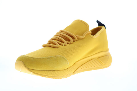 Diesel S-Kby Stripe Mens Yellow Canvas Lace Up Lifestyle Sneakers Shoes