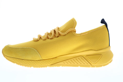 Diesel S-Kby Stripe Mens Yellow Canvas Lace Up Lifestyle Sneakers Shoes