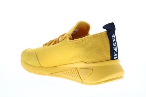 Diesel S-Kby Stripe Mens Yellow Canvas Lace Up Lifestyle Sneakers Shoes