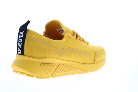 Diesel S-Kby Stripe Mens Yellow Canvas Lace Up Lifestyle Sneakers Shoes
