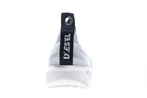 Diesel S-Kb Ankle Sock Mens White Canvas Slip On Lifestyle Sneakers Shoes