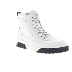 Diesel S-Rua MC Mens White Leather High Top Lace Up Lifestyle