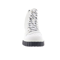 Diesel S-Rua MC Mens White Leather High Top Lace Up Lifestyle