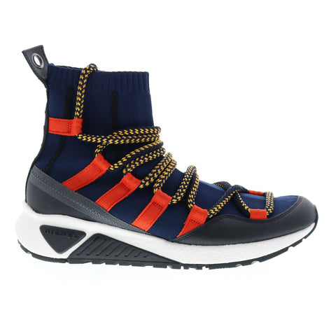 Diesel S-Kb Loop Sock Mens Blue Canvas Lace Up Lifestyle Sneakers Shoes