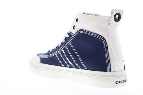 Diesel S-Astico Mid Lace Mens Blue Canvas Casual Fashion Sneakers Shoes