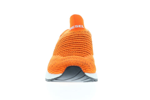 Diesel S-KB ATHL Sock Mens Orange Canvas Slip On Athletic Walking Shoes